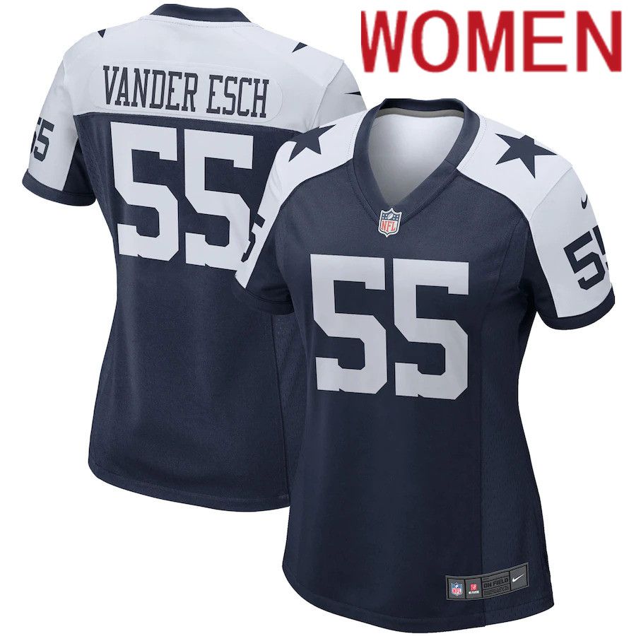 Women Dallas Cowboys #55 Leighton Vander Esch Nike Navy Alternate Game Team NFL Jersey->women nfl jersey->Women Jersey